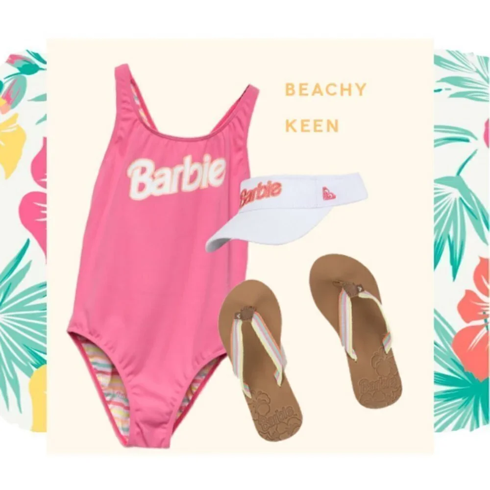 💕BARBIE x ROXY💕 One Piece Swimsuit Pink Lemonade